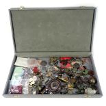 Various coins, collectables, etc, to include thimbles, enamel pin badges, coinage to include George