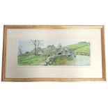 Alastair Butt (21stC School). Bleating lambs, watercolour, signed and dated 2011, 17cm x 45cm, label