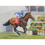 After Roy Miller (b.1938). Salsabil, W. Carson Up, Gold Seal Oaks, Epsom, June 1990, signed limited