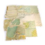 A group of unframed British maps, to include Isles of Wexford, Ayrshire, Lincolnshire, and others. (