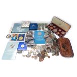 Various pre decimal coinage, to include a part Elizabeth II Coronation 1953 coin set, coinage of Gre
