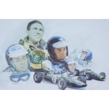 After Craig Warwick. Jim Clark 25th Anniversary motor racing print, 1968 - 1993, limited edition 357