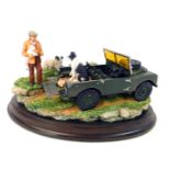 A Country Artists figure group Landrover New Friends, CA957, 21cm wide.