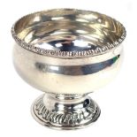 A George VI silver pedestal bowl, of gadrooned rim and foot, Thomas Ducrow & Sons, Birmingham 1943,