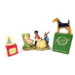 A Beswick figure group modelled as The Mad Hatter's Tea Party LC1, 22cm wide, boxed with certificate