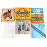 A group of horse racing related memorabilia, to include a Waddingtons jigsaw, Lose your Shirt game,