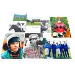 Various horse racing related photographs, of jockeys, trainers, etc., some bearing signatures, to in