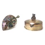 An Elizabeth II silver tooth fairy box, of oval form, surmounted by figure of a teddy bear, with a b