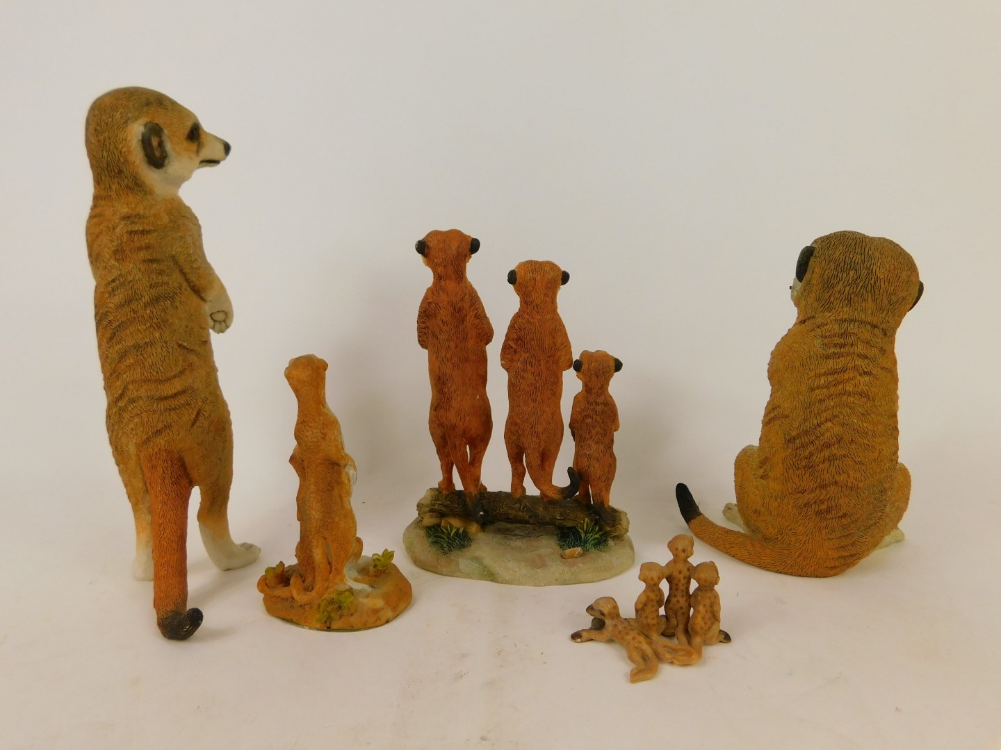 Meerkat figures, comprising a Leonardo Collection three Meerkats figure group on branch, 15cm high, - Image 2 of 3