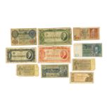 German banknotes, to include one mark, five marks, twenty, ten, and others. (a quantity)