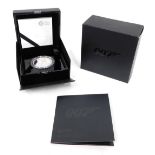 A James Bond 007 2oz silver proof coin, James Bond, no.1, in outer case and box.