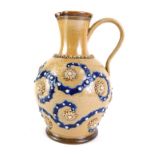 A Royal Doulton Lambeth ware limited edition stoneware jug, in the manner of George Tinworth, number