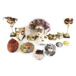 A collection of Venetian style masks, etc.