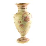 An early 20thC Staffordshire pink and cream glazed large vase, decorated in Oriental style, unmarked