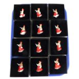 Twelve Royal Doulton miniature ladies, each Festive Joy, M224, boxed.