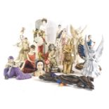 A large collection of mainly resin Art Deco and other style figurines, to include dancers, Edwardian