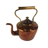 A Victorian copper kettle, with brass handle, 34cm high.