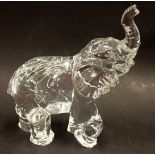 A Waterford crystal animals of the world elephant, 17cm high.