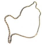 A 9ct gold rope twist neck chain, 40cm long, 3.8g.