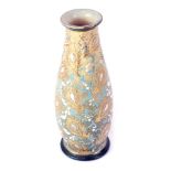 A Royal Doulton Slaters patent vase, decorated in gilt, turquoise and white, impressed marks to unde