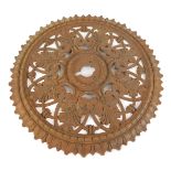 A cast iron ceiling rose, with leaf border, 45cm diameter.