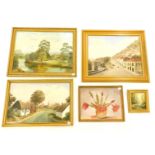 CL Whittaker (20thC School.) Five oil on boards, scenes of Colliano in Italy, 40cm x 58cm, etc. each