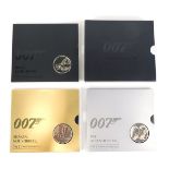 A 007 James Bond coin collection, enclosing the Bond James Bond Shaken not Stirred and Pay Attention