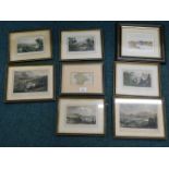 A small selection of prints and a map of Devonshire.