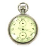 A S Smith & Sons of Trafalgar Square London racing stop watch, in a stainless steel case, with bevel