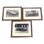 After Alan R Smith. Three prints, Mike Hawthorn Scuderi Ferrari British Grand Prix Aintree 1957, Pet