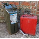 A Wavian 20ltr Jerry can, together with a red petrol can. (2)