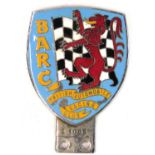 A British Automobile Racing Club enamel car badge, No K1083, stamped Wolewis Ltd of Birmingham.