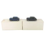 Two Jemini Model Reproductions diecast cars, comprising a JMR003 Wolseley 1300 MK.II in blue and a g