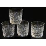 A set of four Waterford Crystal Alana pattern whisky tumblers, etched mark.