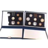 Two Royal Mint United Kingdom proof coin collections 1983 and 1984, cased and boxed with certificate