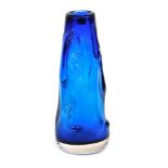 A Whitefrairs blue knobbly glass vase, of tapering form, 24cm high.