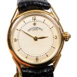 A Vacheron Constanin lady's 18ct gold cased wristwatch, circular champagne dial with Arabic numerals
