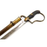 An American Civil War sabre, with shagreen grip and gilt metal cross guard, stamped 10.B.109, gilt m