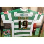 A Doncaster Rovers number 19 football shirt, signed by Richie Wellens, with flyers for the match wit