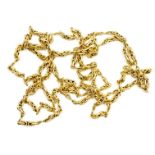 An 18ct gold fancy link longuard muff chain, 38.9g.