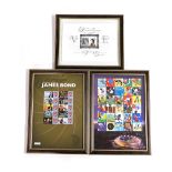Philately. The Diamond Jubilee of Victoria and Elizabeth II, with booklet, framed and glazed, toget