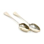A pair of Victorian silver Old English pattern tablespoons, monogram engraved, Goldsmiths Alliance L