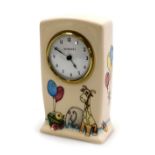 A Moorcroft pottery Nurseryware clock, designed by Nicholas Slaney, circa 2011, impressed and painte