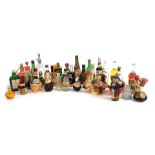 Alcohol miniatures, including Cornish liqueur, Mead, Martell Cognac, Aurum liqueur, Dimple Scotch Wh