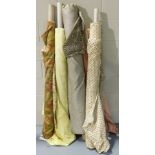 Six rolls of upholstery material, various designs and sizes. Lots 351 to 452, and 814 are available
