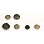 Six various silver medieval period coins. (AF)
