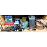 Assorted games and jigsaws, including dominoes, walkie talkie radio, belts, bags, piggy bank, and a