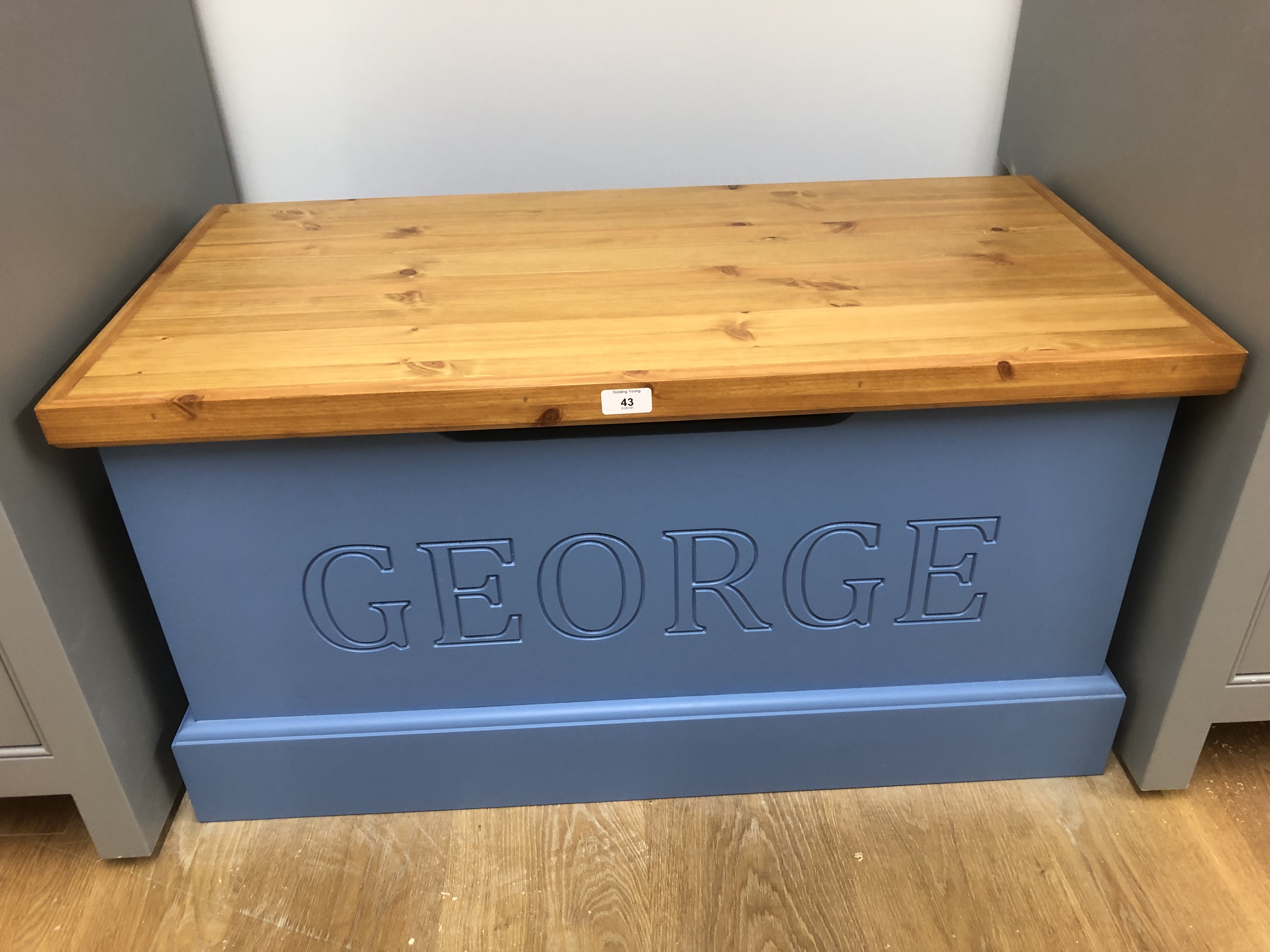 A toy or blanket box, marked GEORGE. Note: VAT is payable on the hammer price of this lot at 20%.