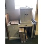 Furniture, including dressing table, bedside cabinet, two base units and doors. Note: VAT is payabl