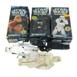 Three Star Wars Galactic Empire figures, comprising Tie Fighter Pilot, Sand Trooper and Stormtrooper